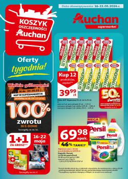 Auchan Polsko leták, Koszyk Oszczędności Auchan Supermarket, od 16.05 do 22.05.2024